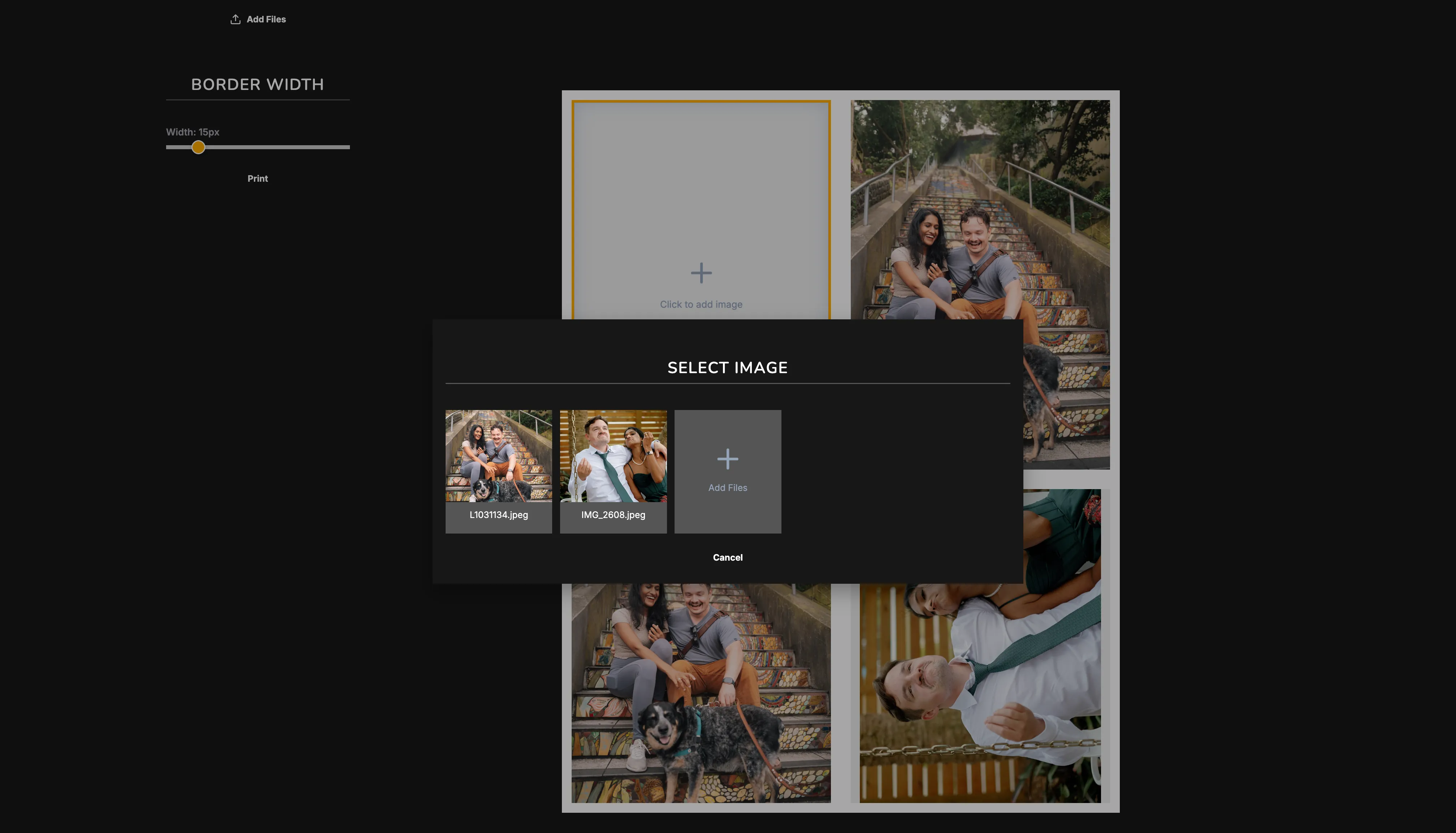 add photos to the grid